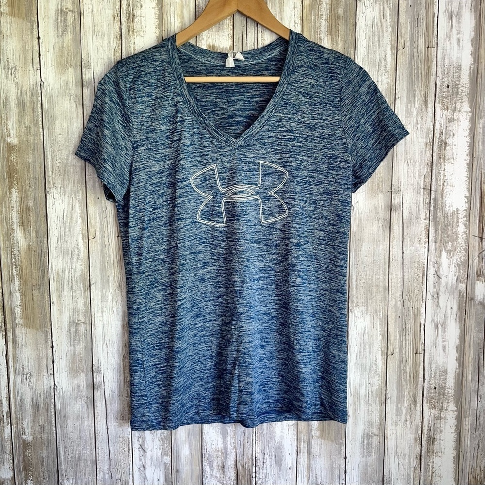 Under Armor Blue Heather Printed Tee - Picture 2 of 5